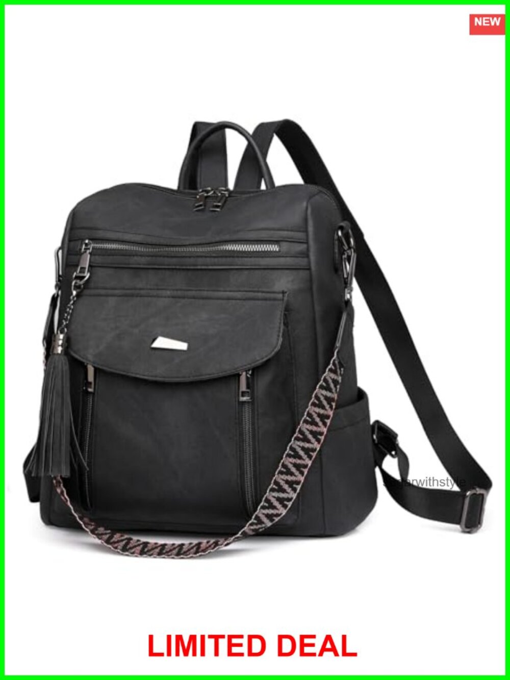 Faux Leather Convertible Backpack Purse Multi-Pocket Travel College Bag
